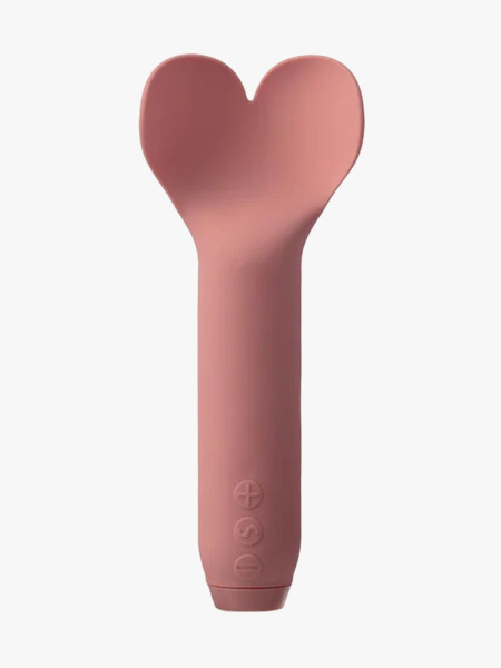 Je Joue Amour Bullet Vibrator with Fluttering Heart Tip in branded component on a light gray background